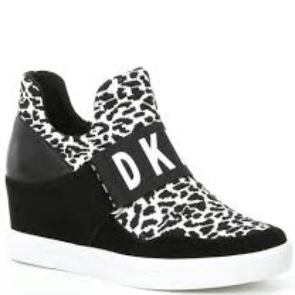 DKNY Donna Karan Shoes - *SOLD* DKNY Cosmos Logo Wedge Slip On Sneakers